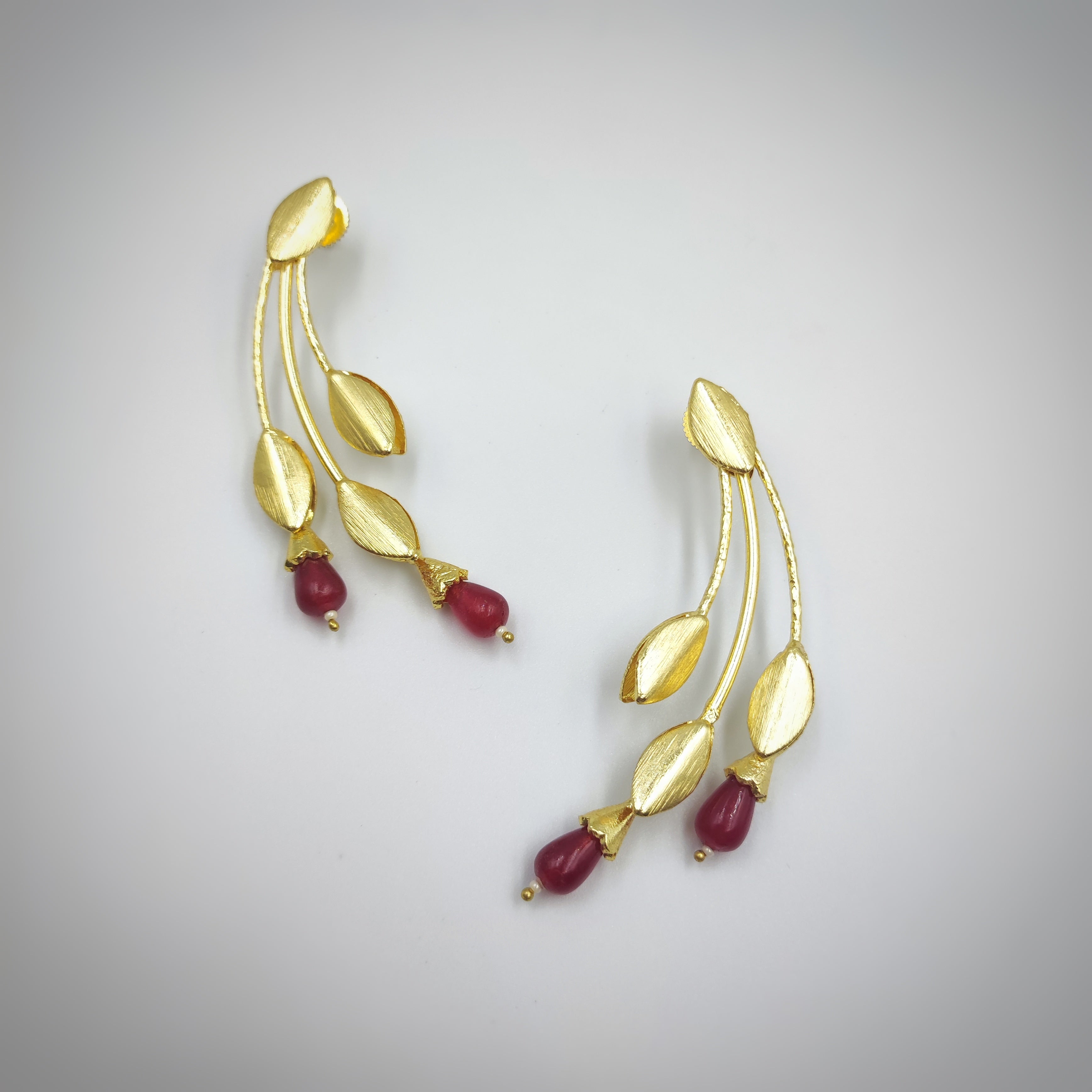 Inaaya Rose Red Statement Earrings