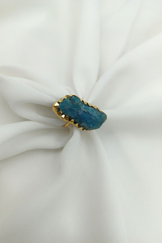 Kaavya Natural Firoza turquoise Stone Ring