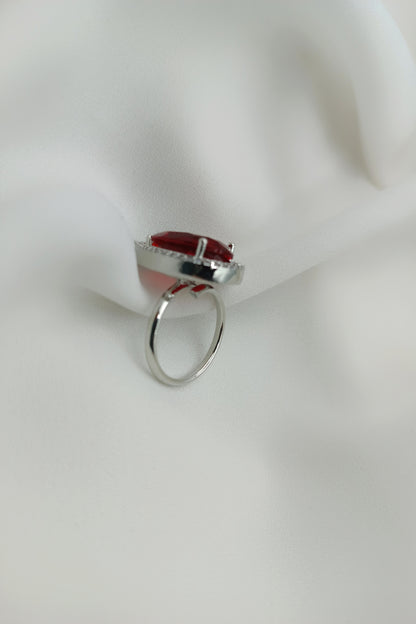 Aqsa Ruby Adjustable Statement Ring