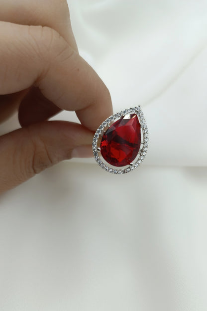 Aqsa Ruby Adjustable Statement Ring