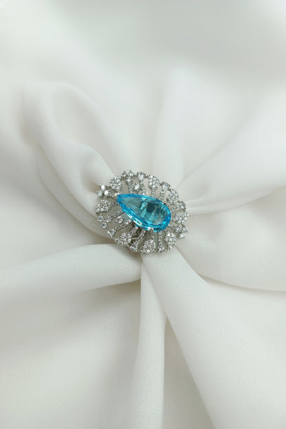 Shaifali Adjustable Sea Blue Ring