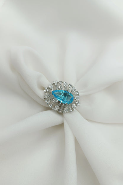 Shaifali Adjustable Sea Blue Ring