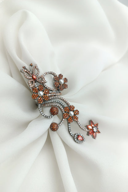 Aisha Orange stones Statement Adjustable Finger Ring