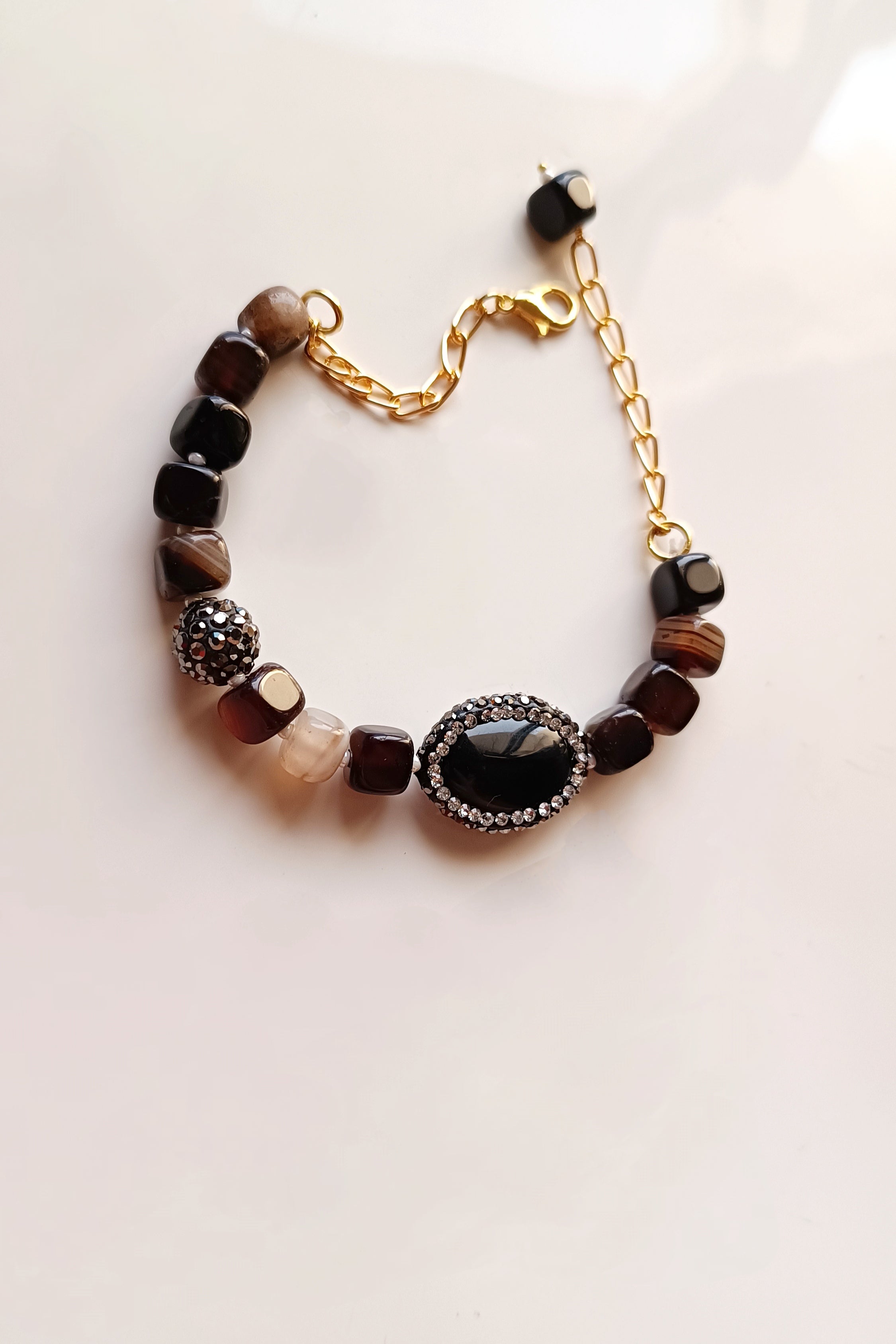 Brown statement bracelet