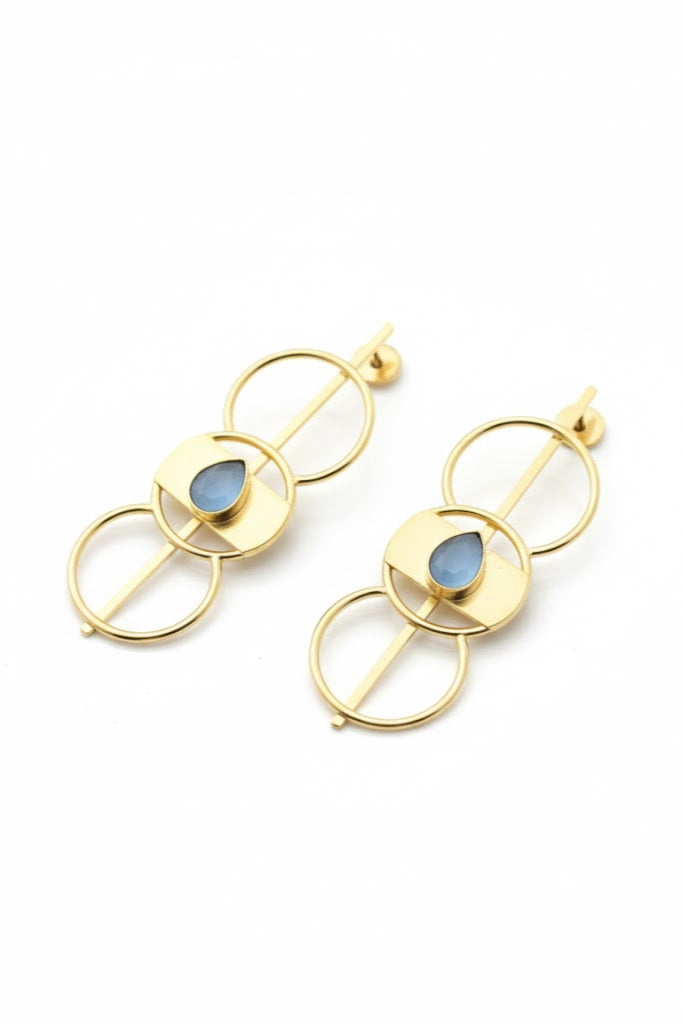 Madusa Blue Gold Earrings