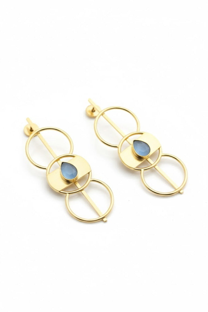 Madusa Blue Gold Earrings