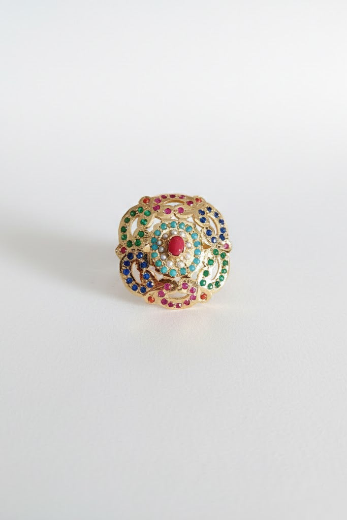 Maheen coral Jadau set with ring