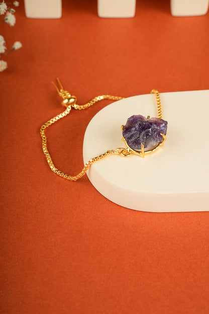 Afra Amethyst chain Pendant Combo set