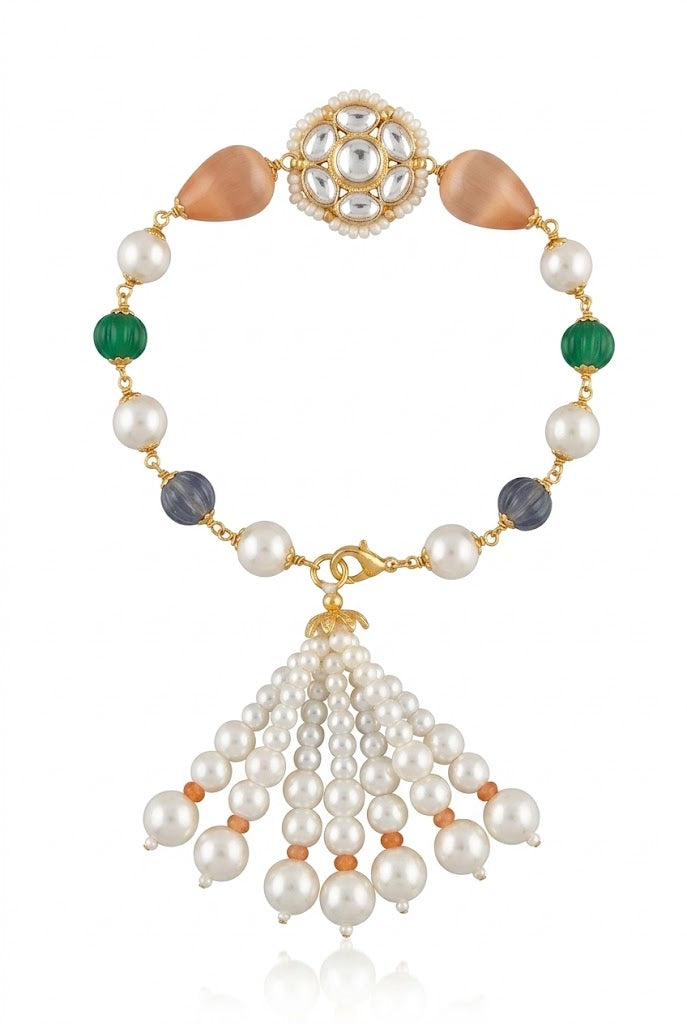 Nazakat Orange Pearl Bracelet