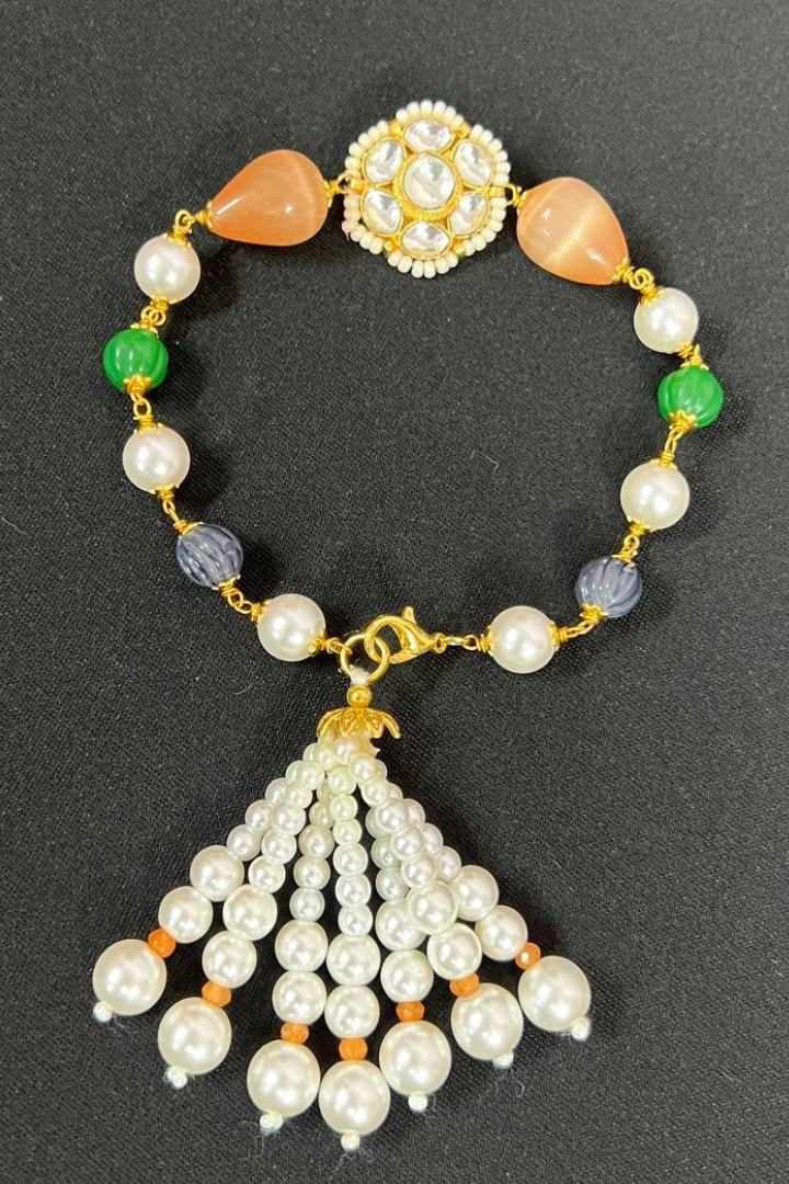 Nazakat Orange Pearl Bracelet