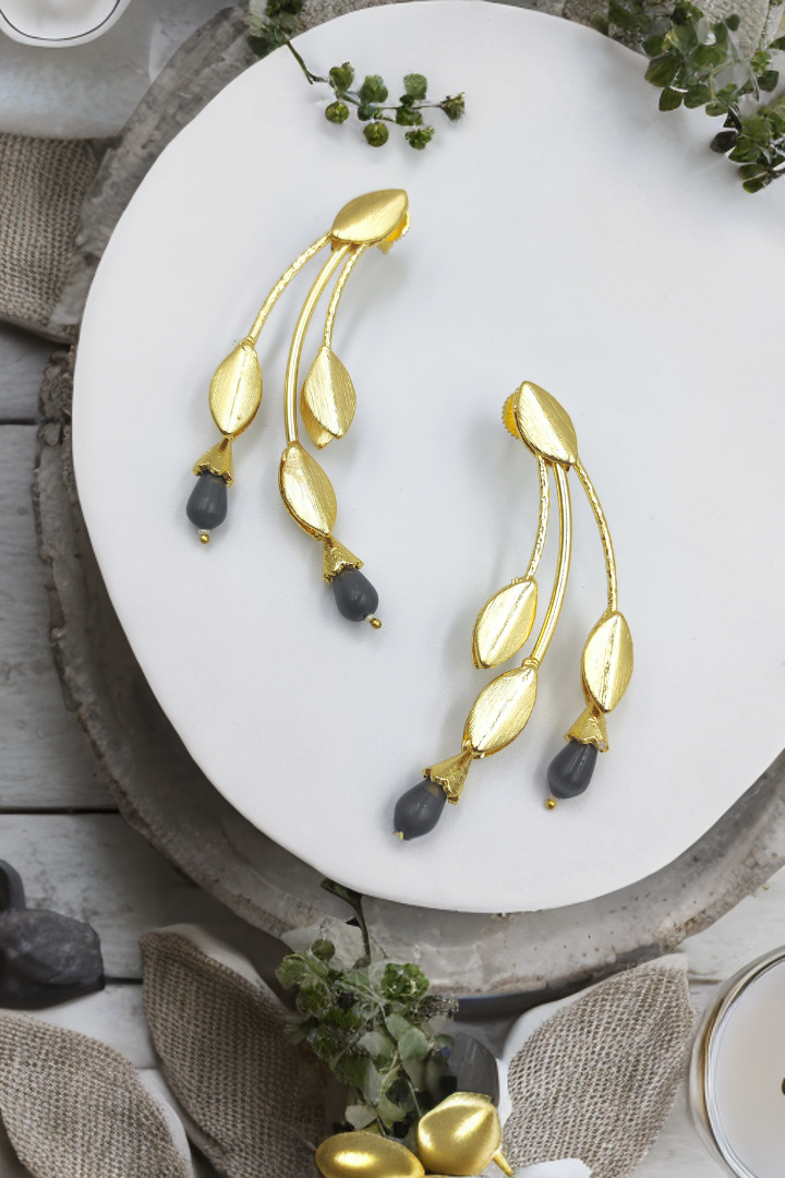 Inaaya Ash Black statement Earrings