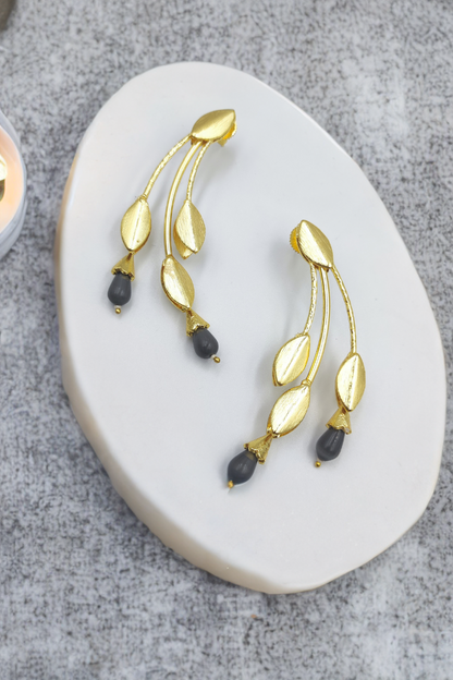 Inaaya Ash Black statement Earrings