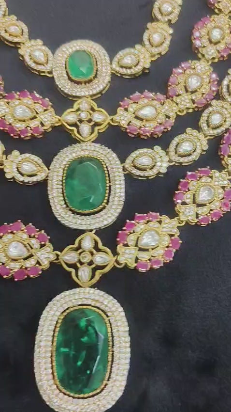 Malika moissanite kundan set