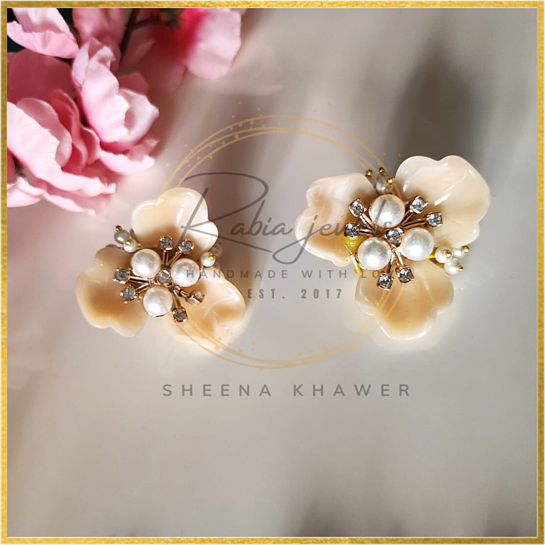 Handmade Cluster Pearl Statement Jewelry Set