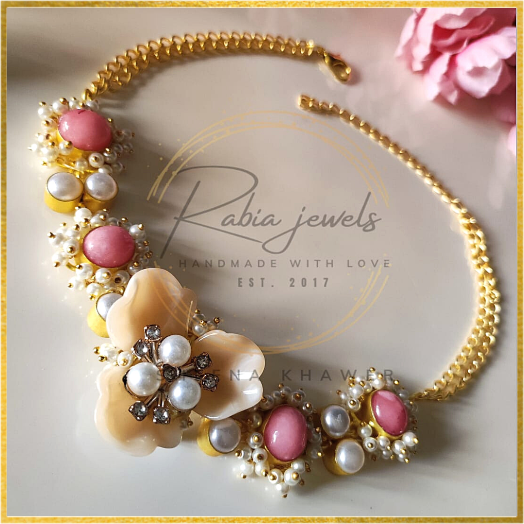 Handmade Cluster Pearl Statement Jewelry Set