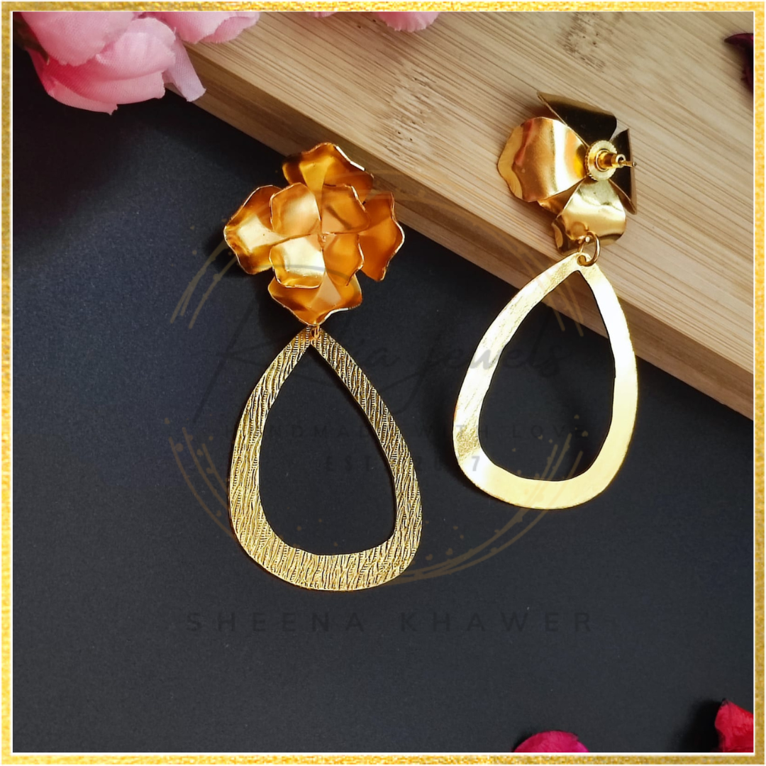 Gold Floral Earrings