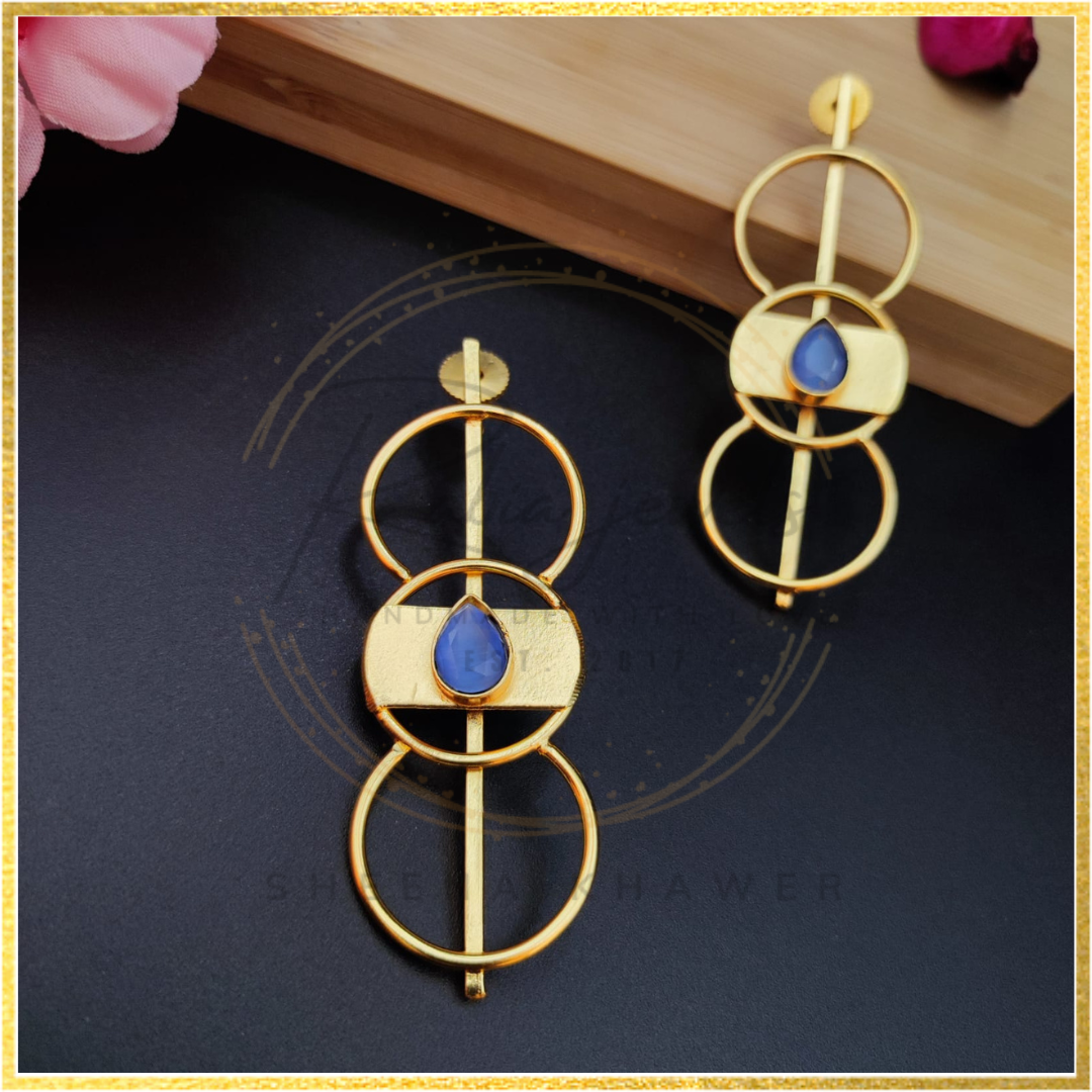 Madusa Blue Gold Earrings