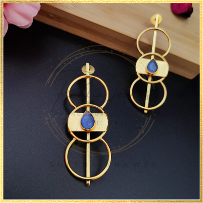 Madusa Blue Gold Earrings