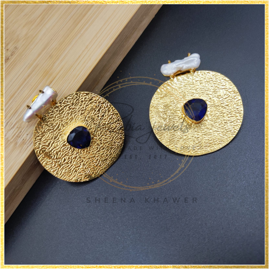 Melody Mosaic Natural stone statement Earrings