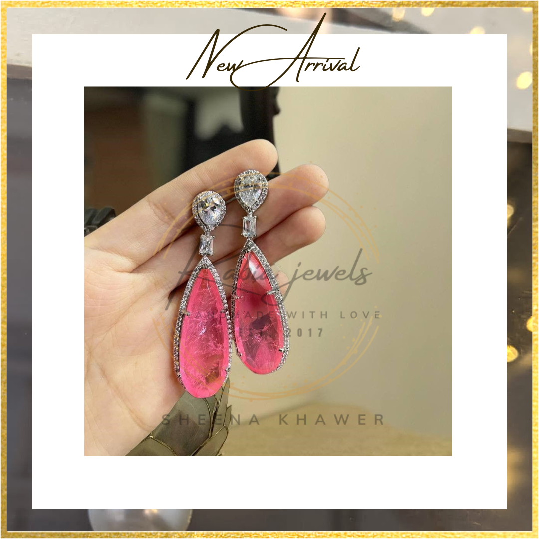 Defy the odds Pink Doublet Stone EarringS