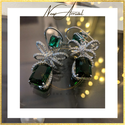 Elevate Dreams Emerald Statement Earrings