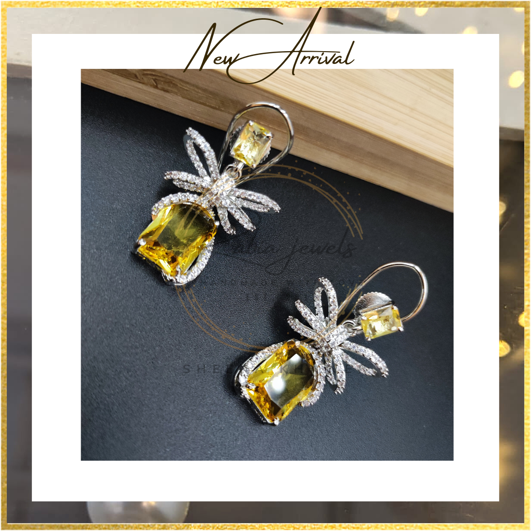 Elevate Dreams Russian Yellow Bow Statement Earrings