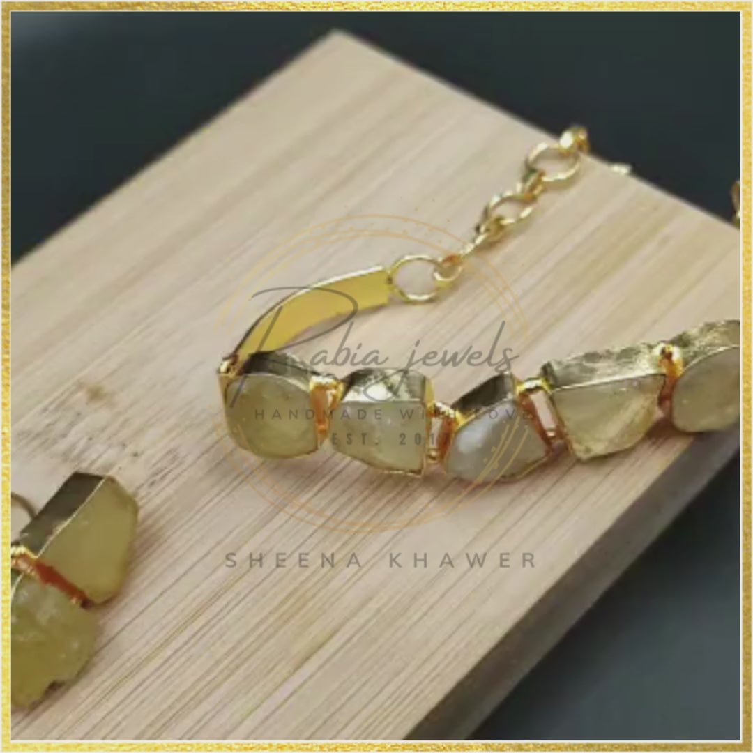 Groove Citrine Combo Bracelet &amp; Finger Ring set Rhythm