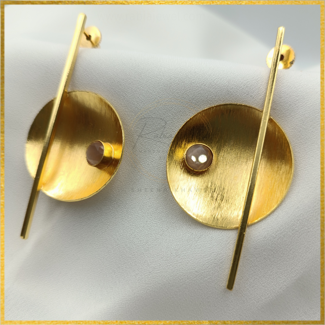 Luca Rose Quartz Stone Statement Earrings