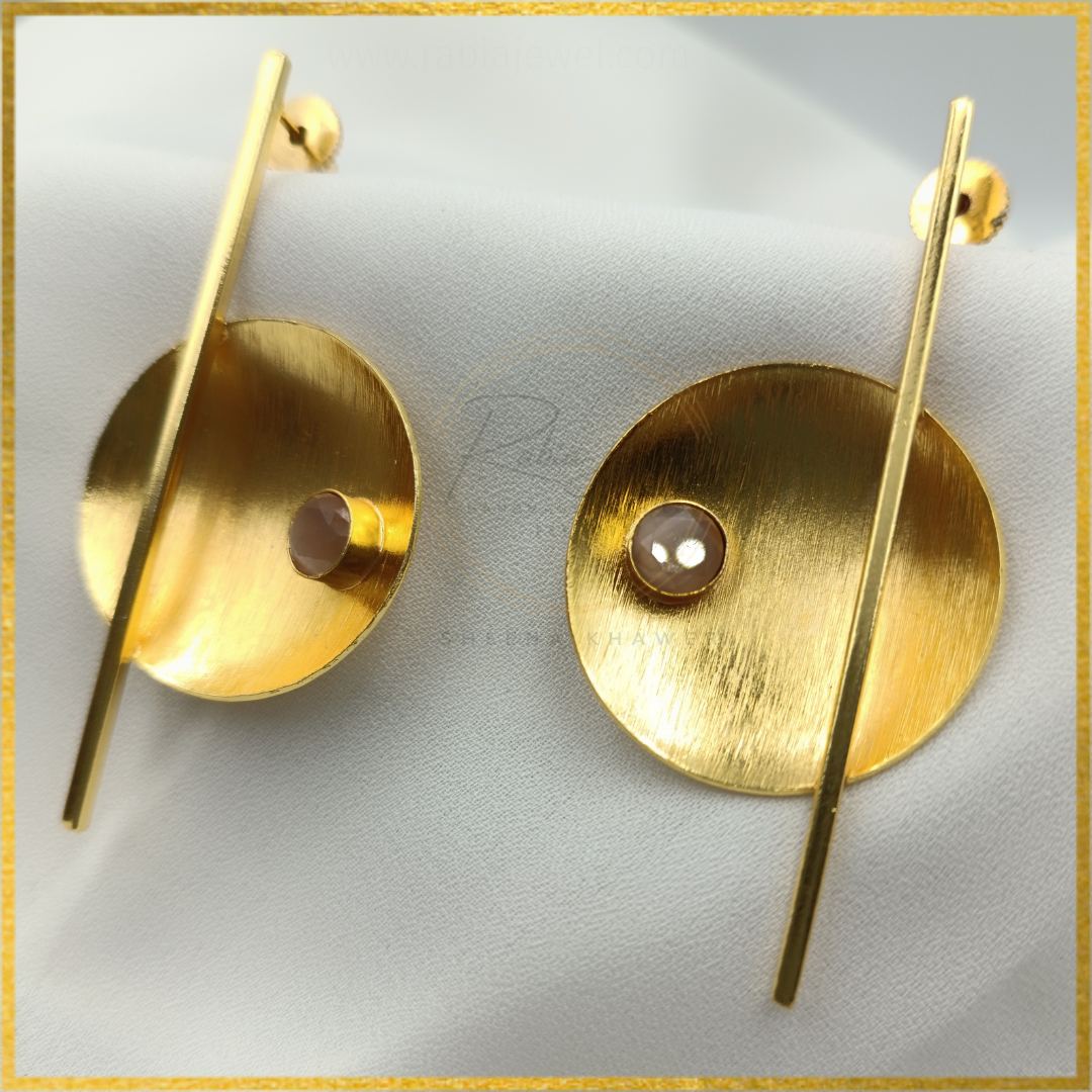 Luca Rose Quartz Stone Statement Earrings