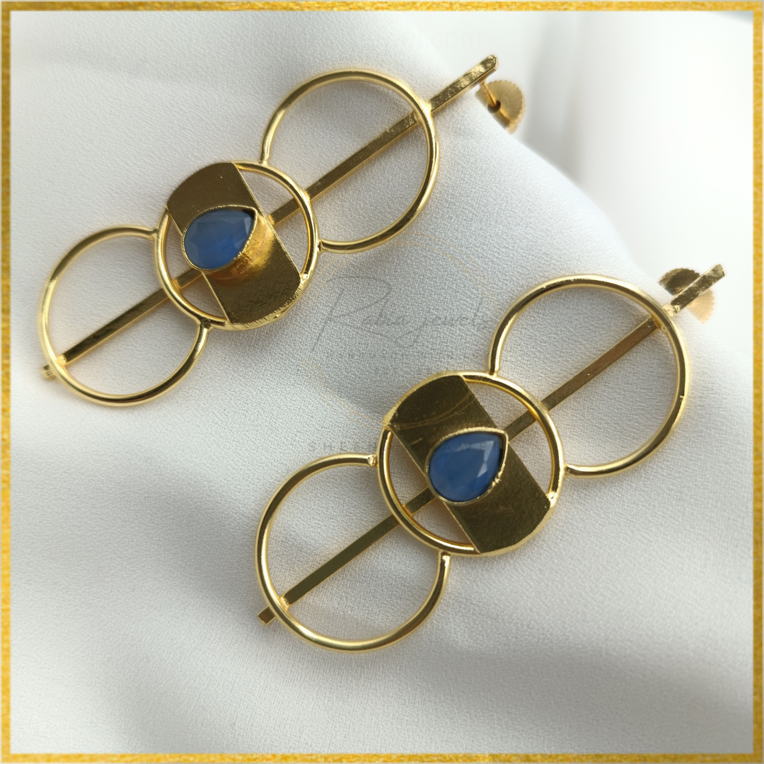 Madusa Blue Gold Earrings