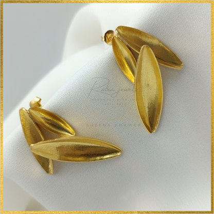 Leaf Gold oversized Earrings