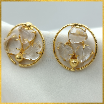 Shea Natural stone Gold Earrings