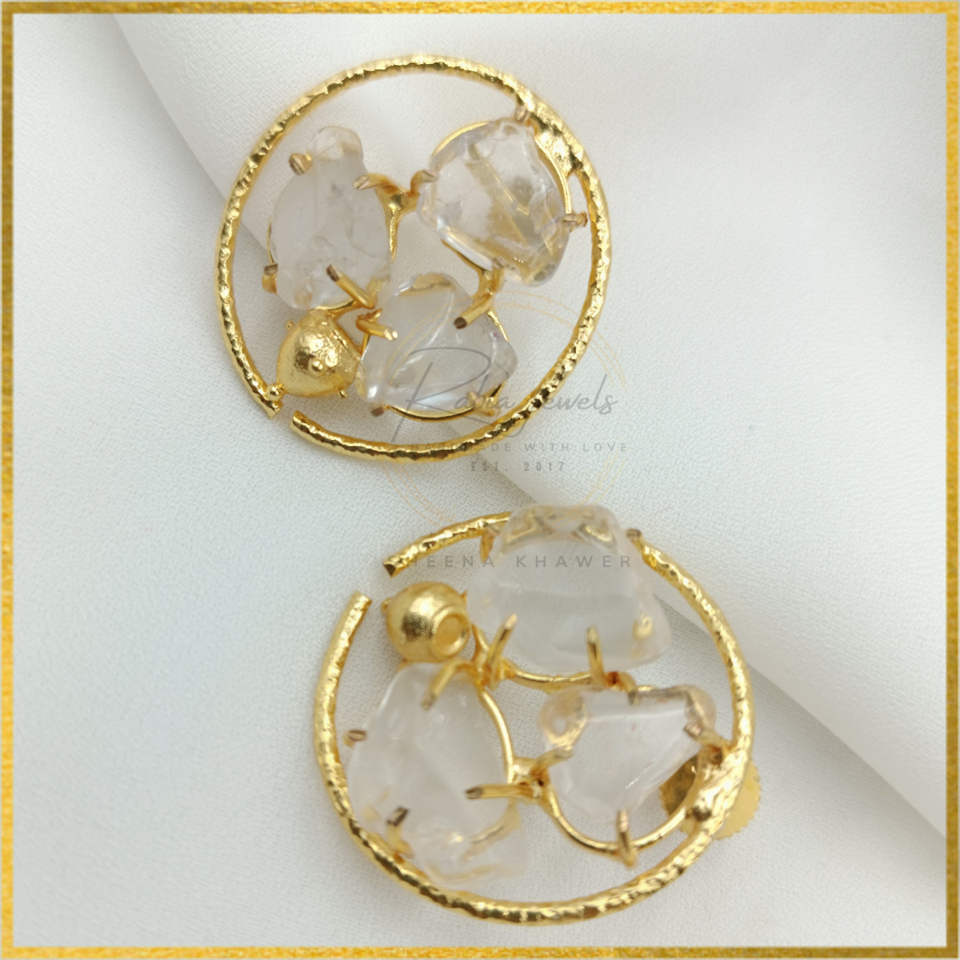 Shea Natural stone Gold Earrings